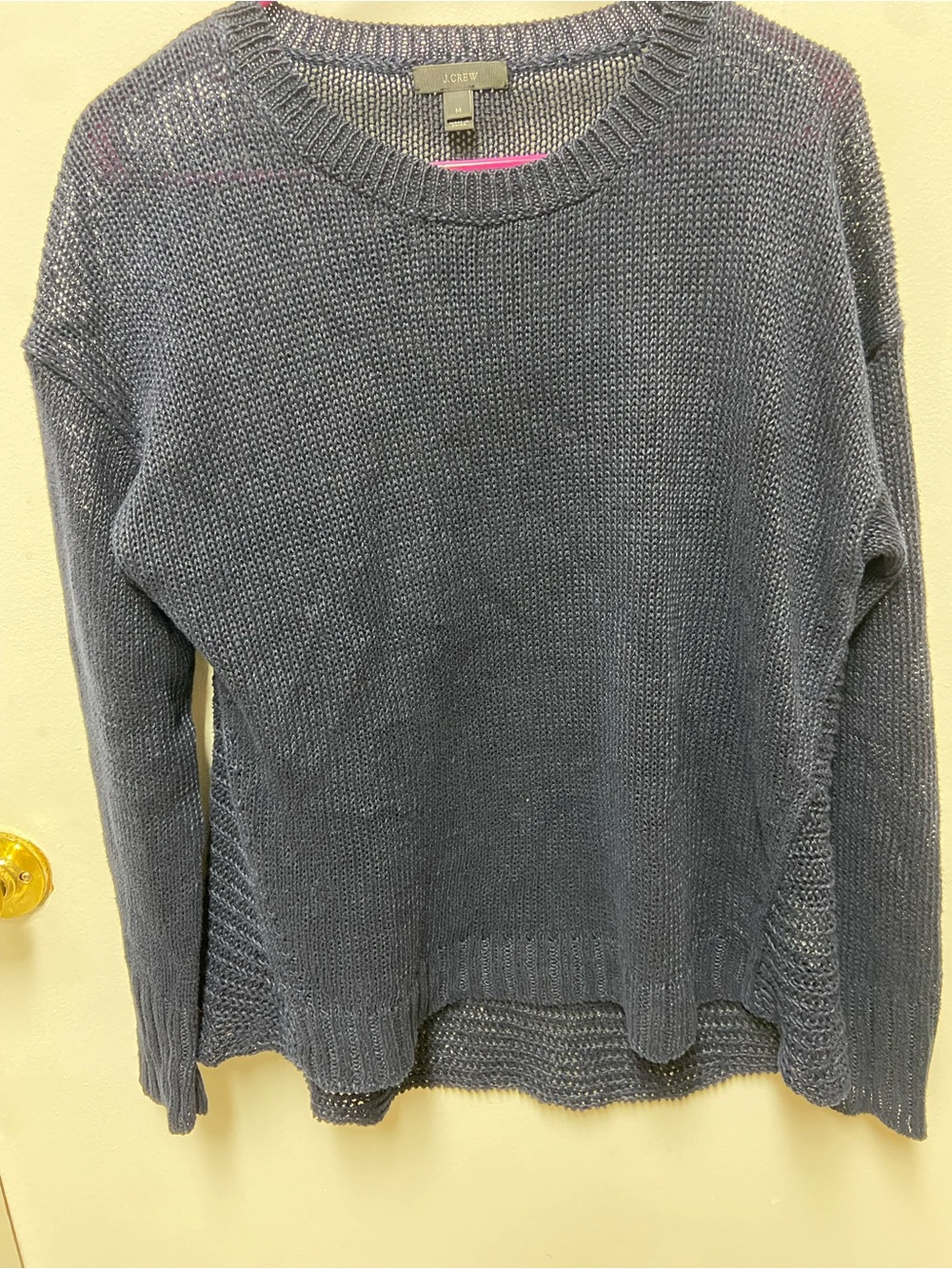 J. Crew Navy Blue Lightweight Knit Crewneck Sweater